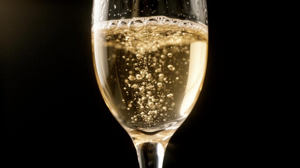 Schaumwein im Glas am Swiss Bubble Fest